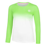 BIDI BADU Bekleidung BIDI BADU Crew Gradiant Longsleeve Damen-Neongrün,Weiß