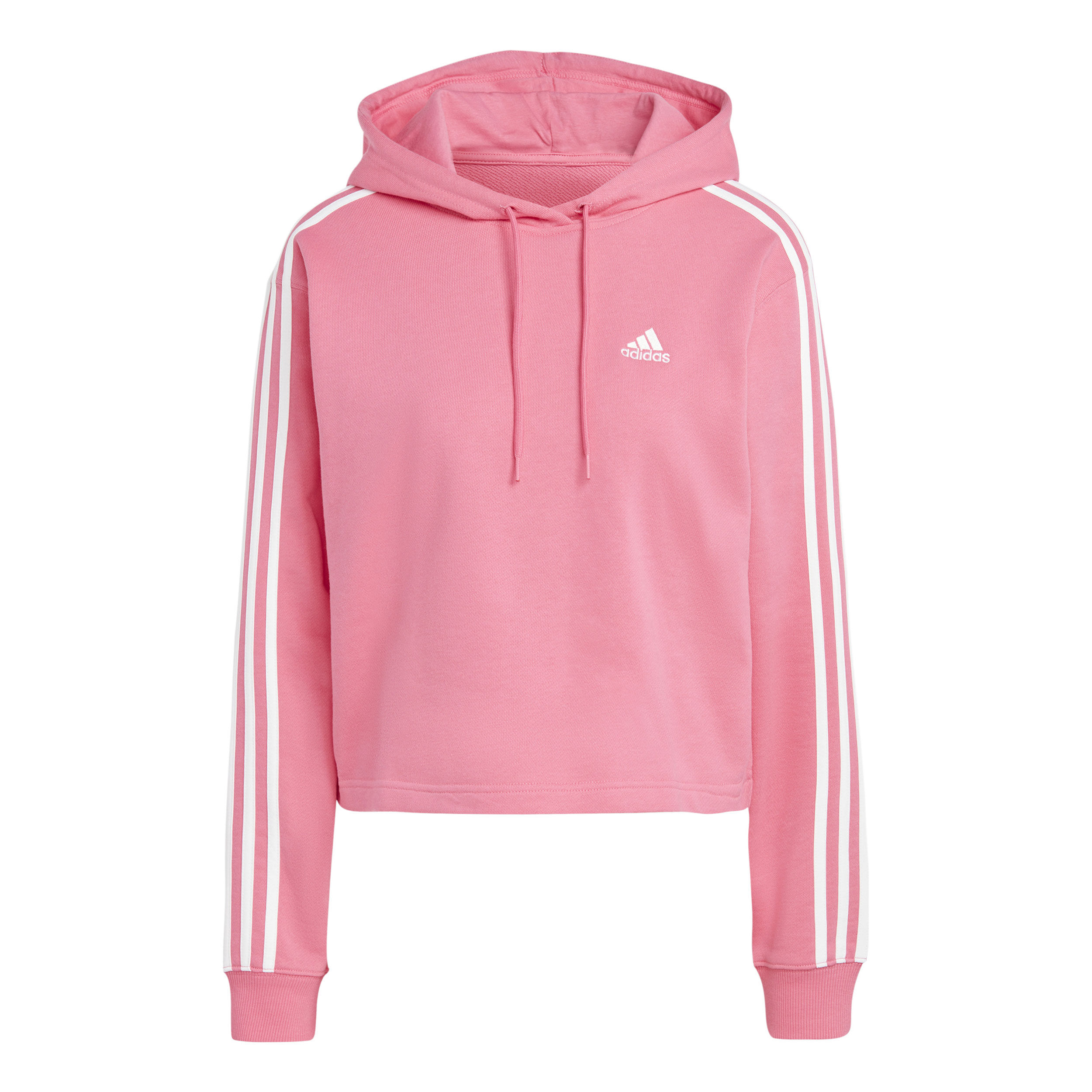 adidas Essentials 3 Stripes French Terry Crop Hoody Damen Rosa WeiB online kaufen Tennis Point AT