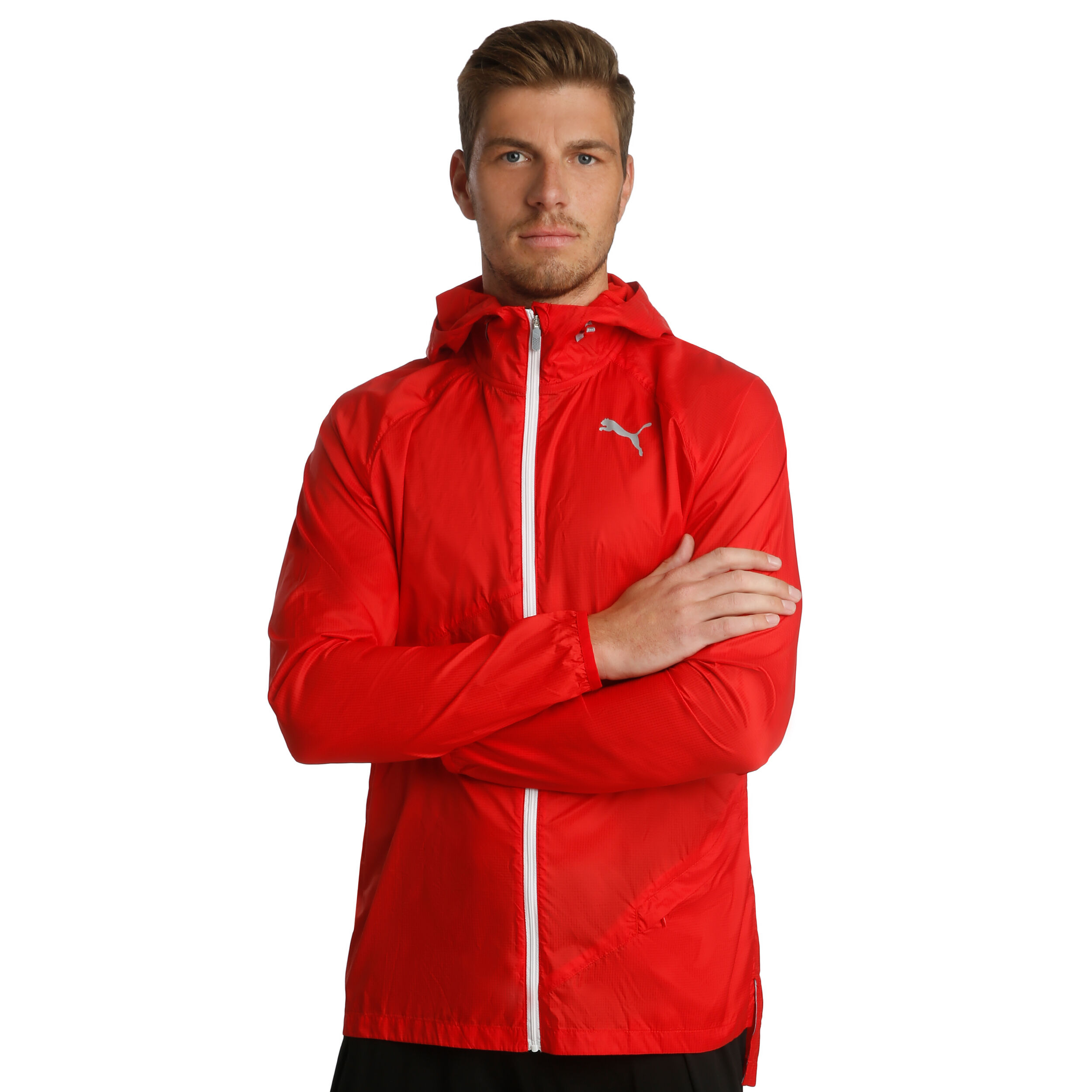 Puma Lightweight Hooded Trainingsjacke Herren Rot WeiB online kaufen Tennis Point AT