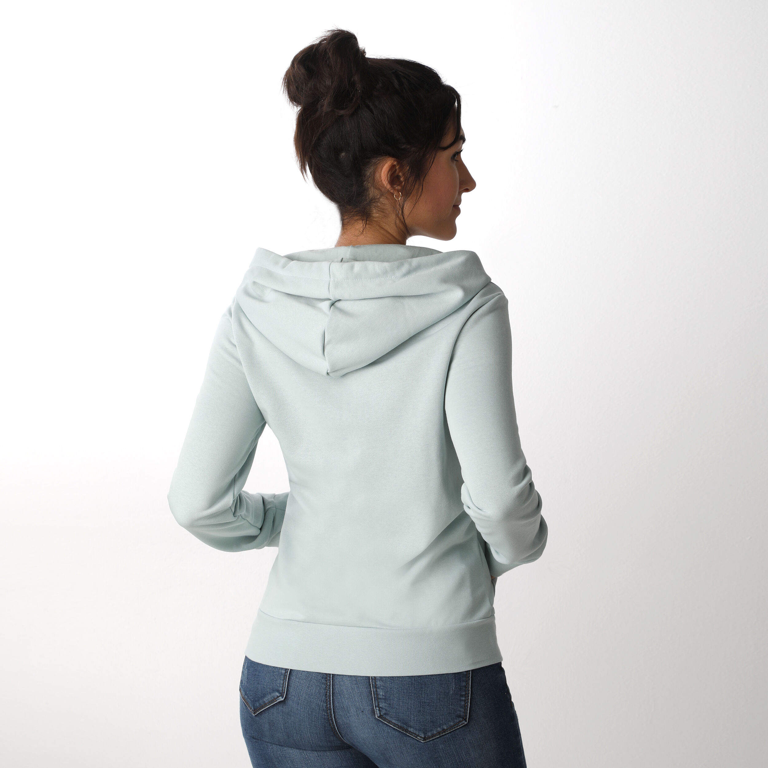 adidas Essentials Sweatjacke Damen Mint, Weiß online adidas Essentials Linear Full Zip Hoody Damen Mint, Weiß
