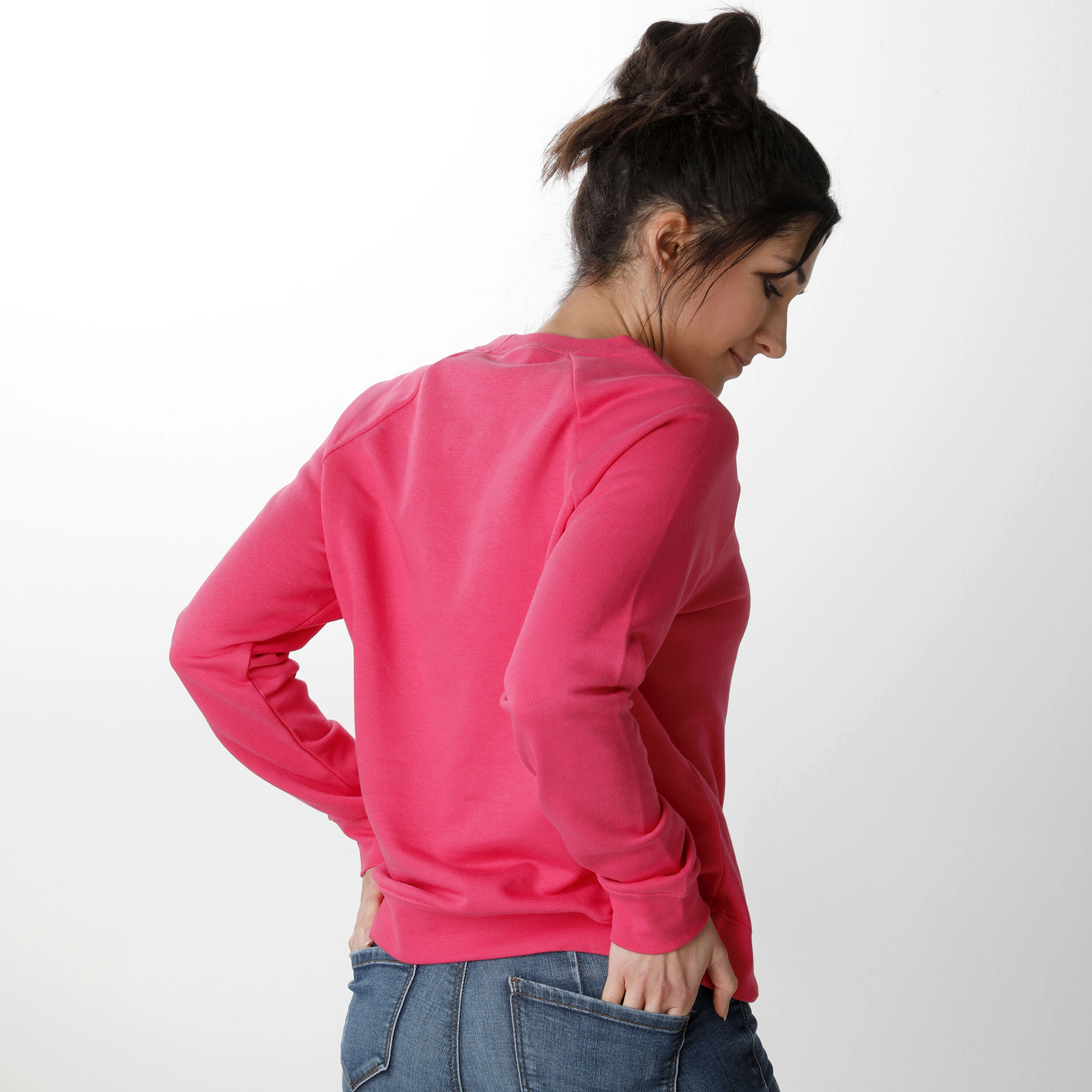 Nike Sportswear Essential Crew Sweatshirt Damen Pink, Weiß Nike Sportswear Essential Crew Sweatshirt Damen Pink, Weiß