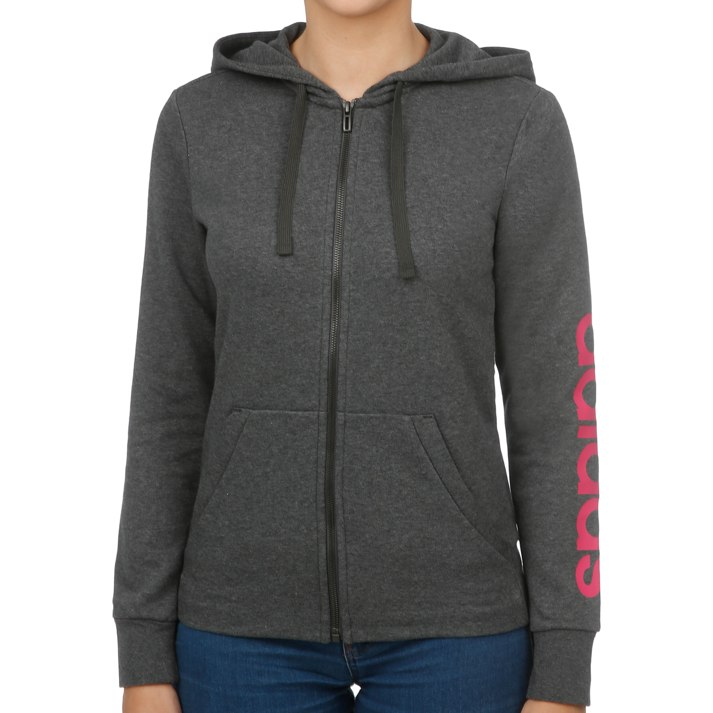 adidas Essentials Linear Sweatjacke Damen Dunkelgrau Pink online kaufen Tennis Point AT