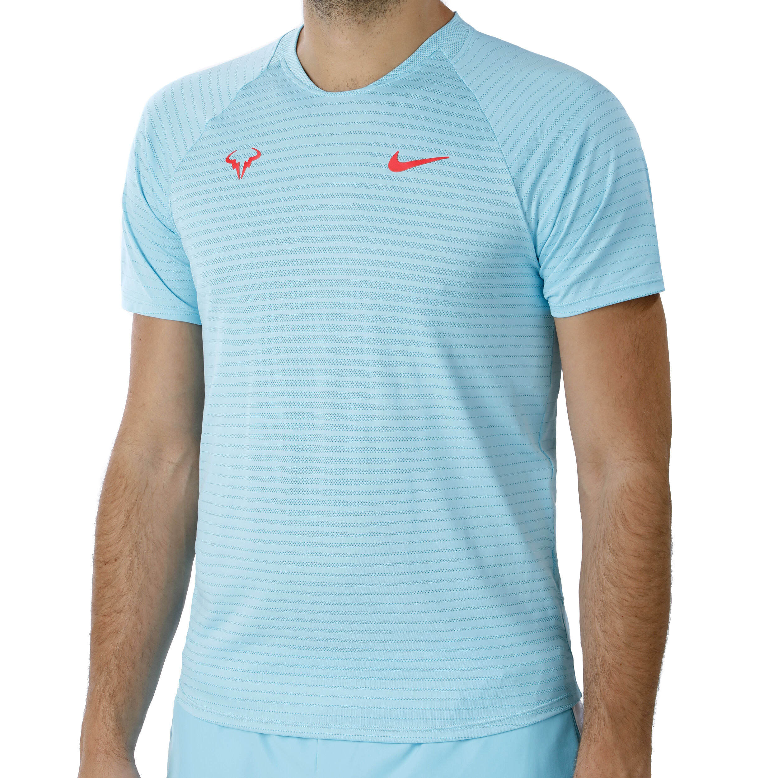 Nike Rafael Nadal Court AeroReact Slam T Shirt Herren Hellblau Neonrot online kaufen Tennis Point AT
