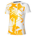 Mizuno Tennisbekleidung Mizuno Daybreakers Shadow Graphic T-Shirt Herren-Wei&szlig;,Zitronengelb