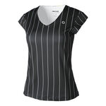 Tennis-Point Bekleidung Tennis-Point Stripes T-Shirt Special Edition Damen-Schwarz,Weiß