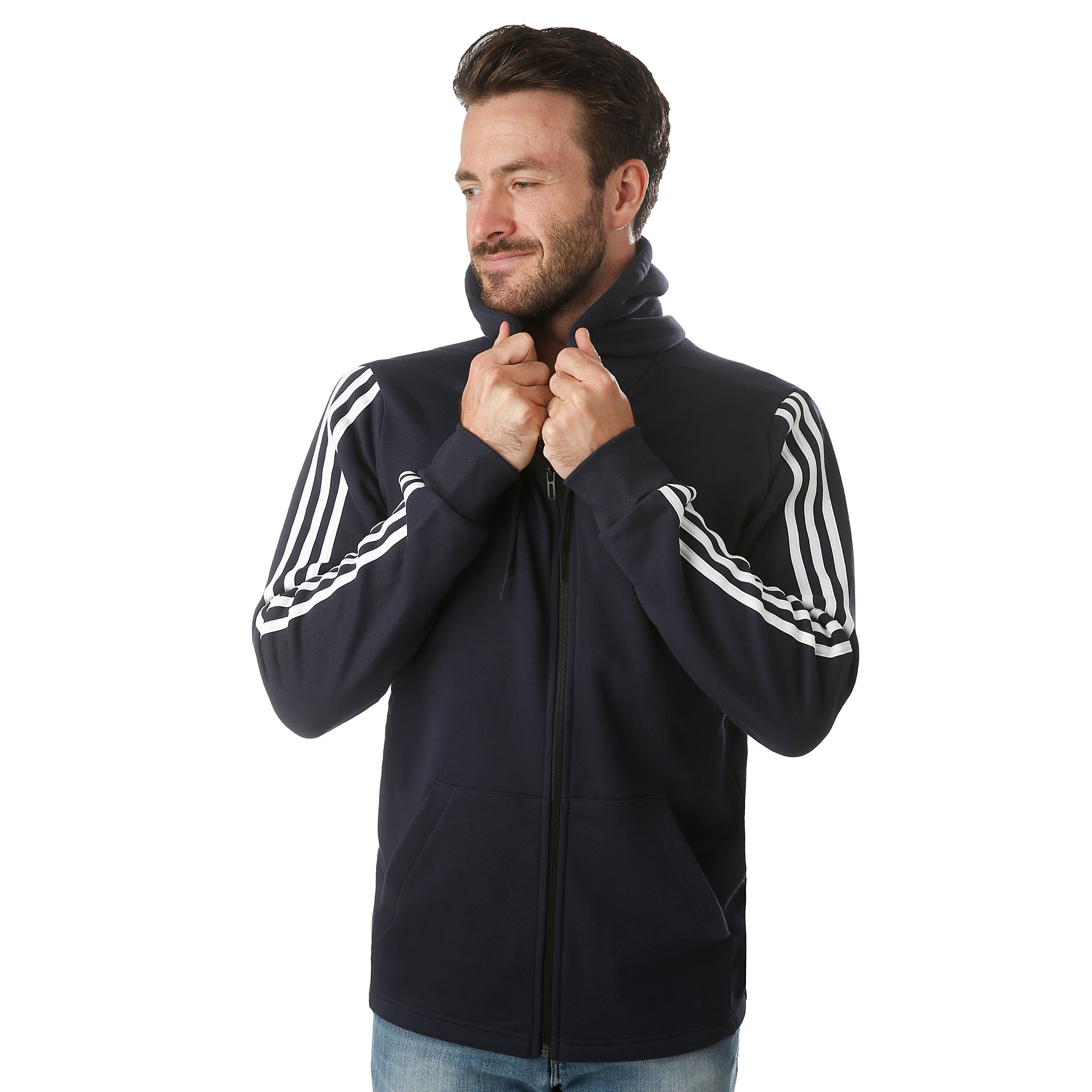 adidas Must Have 3 Stripes French Terry Full Zip Sweatjacke Adidas Must Haves 3 Stripes French Terry Full Zip Hoodie ab