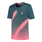 K-Swiss Bekleidung K-Swiss Hypercourt Print Crew T-Shirt Herren - petrol, pink