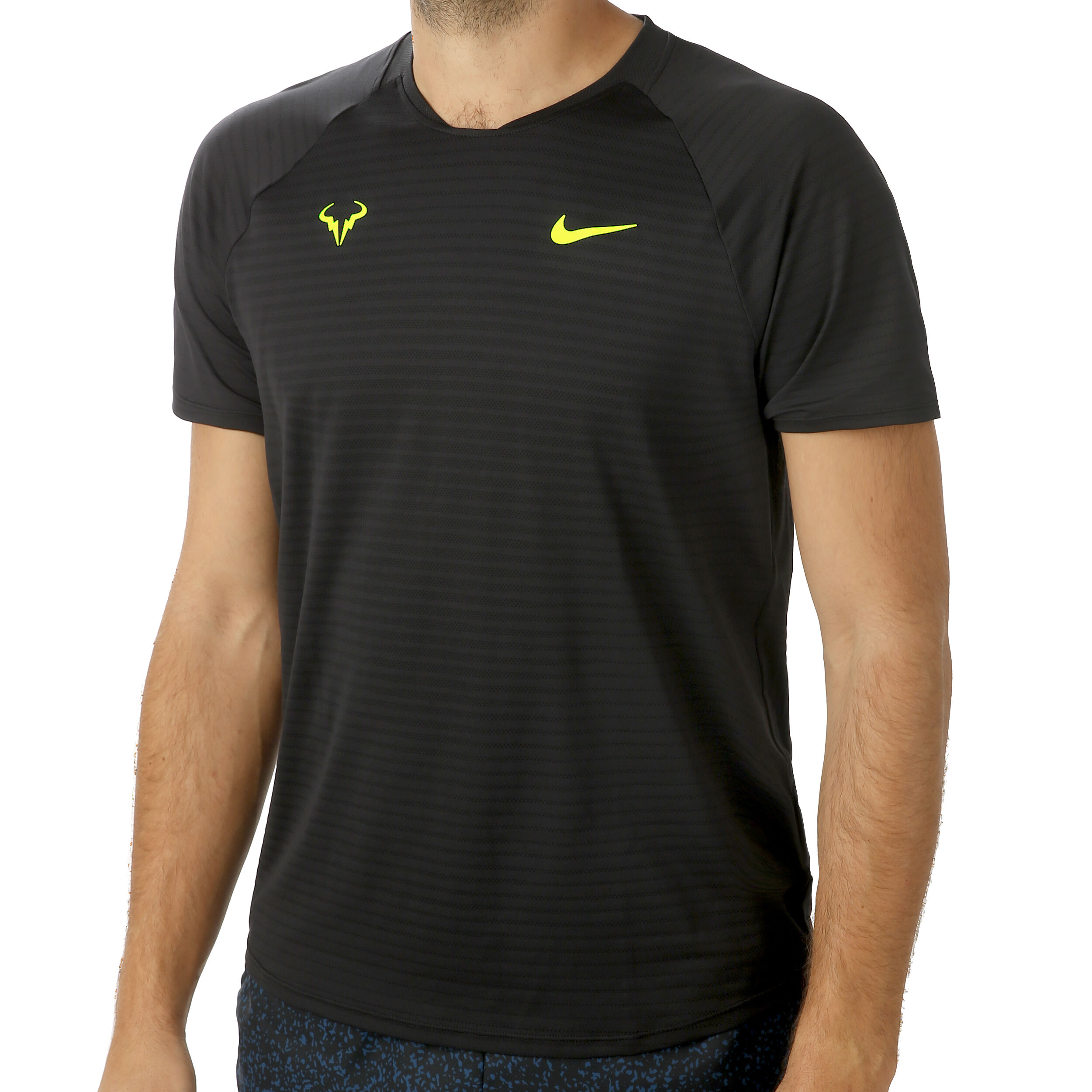 Nike Rafael Nadal Court AeroReact Slam T Shirt Herren Schwarz Neongelb online kaufen Tennis Point AT