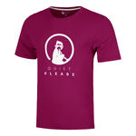 Quiet Please Tennisbekleidung Quiet Please Trainings T-Shirt Herren-berry, wei&szlig;