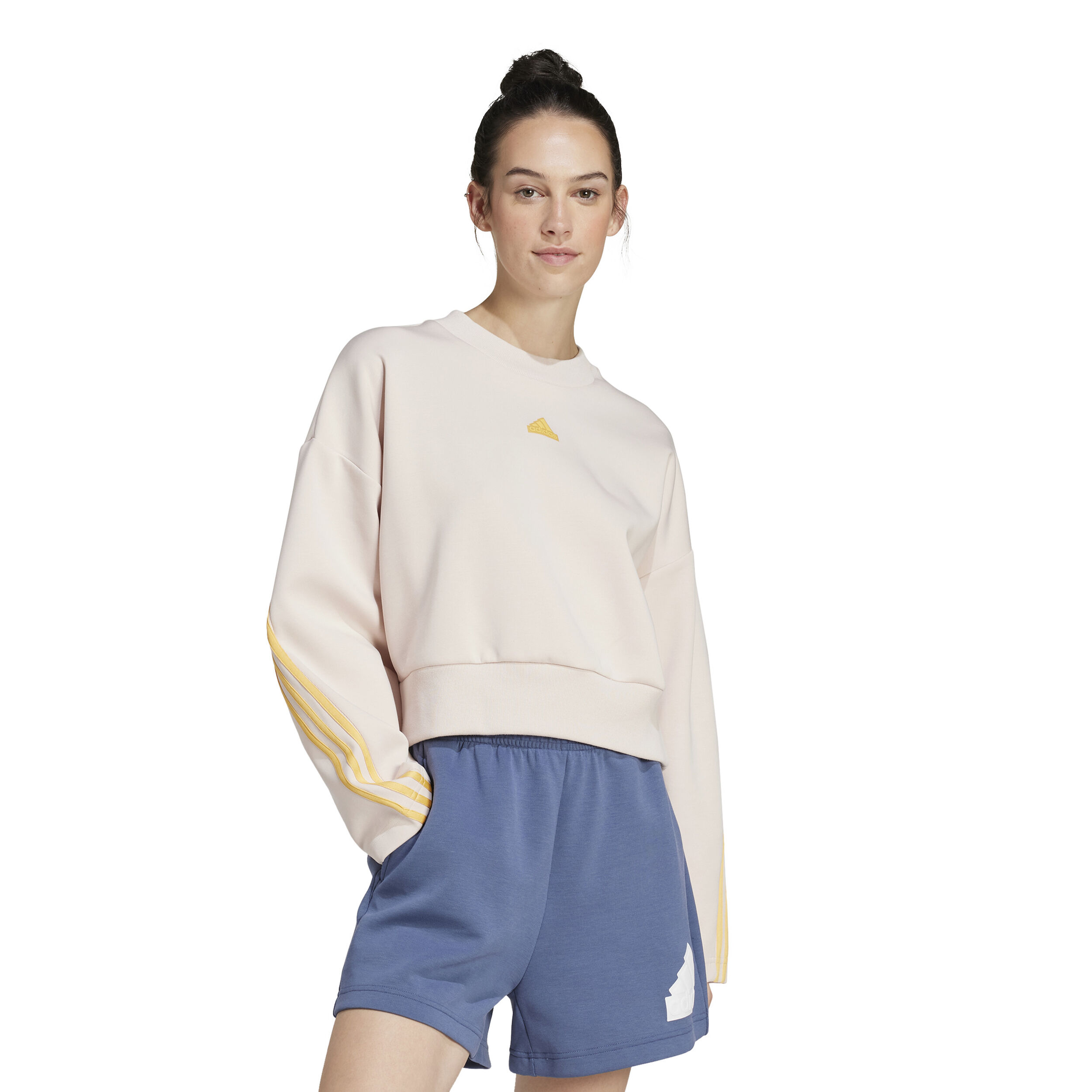 adidas Future Icon 3 Stripes Sweatshirt Damen Beige Gelb online kaufen Tennis Point AT