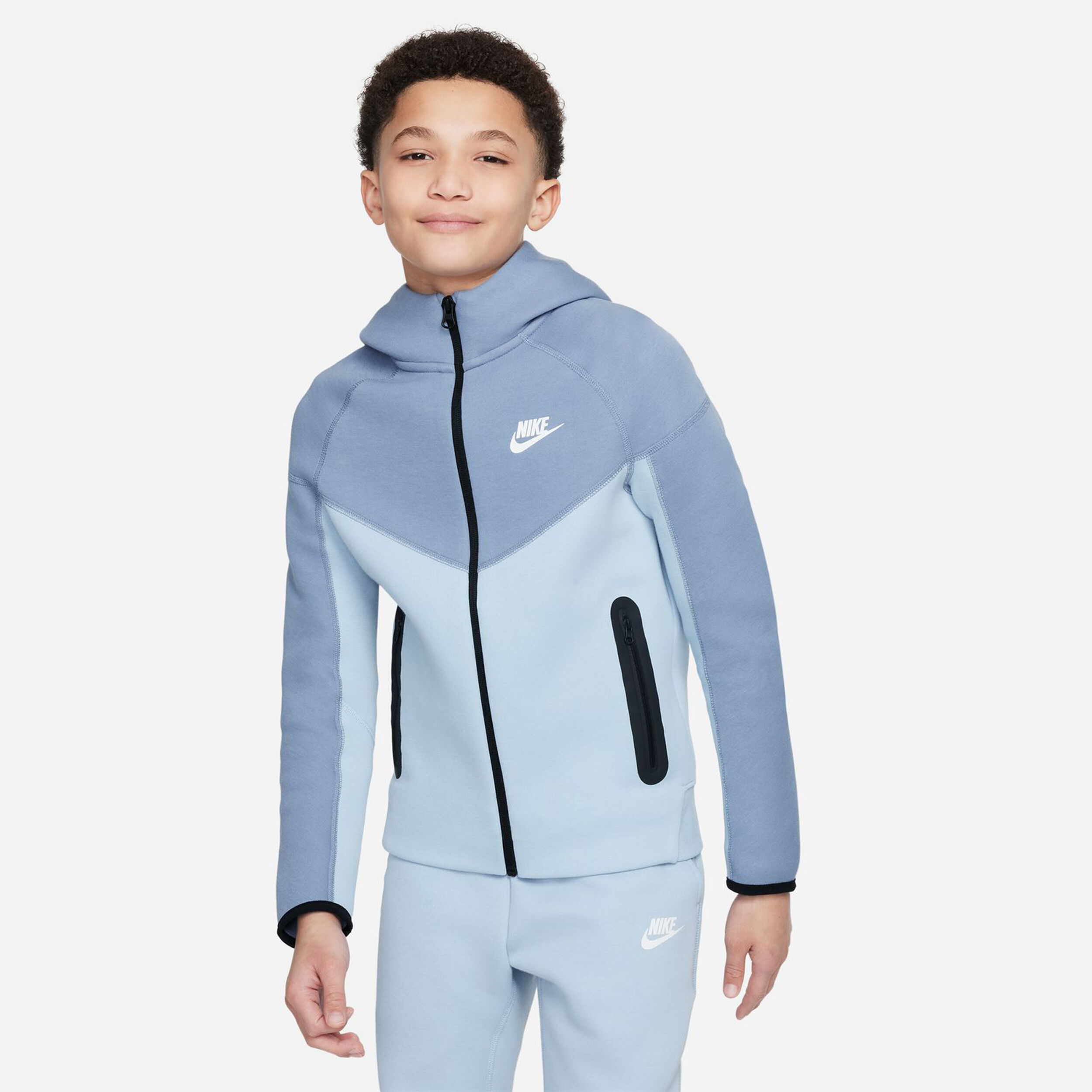 Nike Tech Fleece Full Zip Sweatjacke Jungen Hellblau Grau online kaufen Tennis Point AT