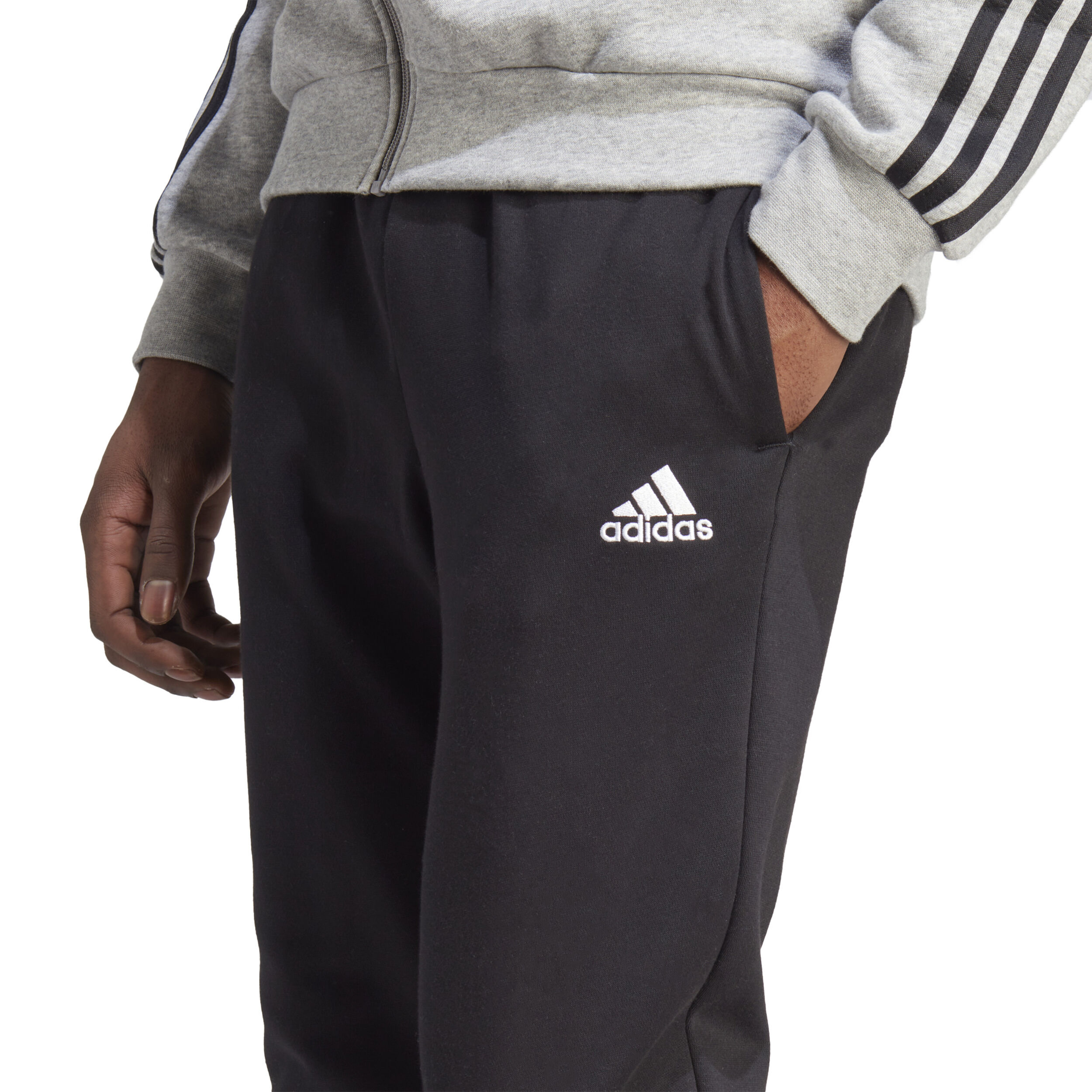 adidas 3Stripes Trainingsanzug Herren Hellgrau Schwarz online kaufen Tennis Point AT