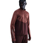 Nike Bekleidung Nike Pacer Winterized Half-Zip Laufshirt Herren - dunkelrot, bronze