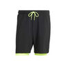 7in Club 2In1 Shorts Herren-Schwarz,Neongr&uuml;n