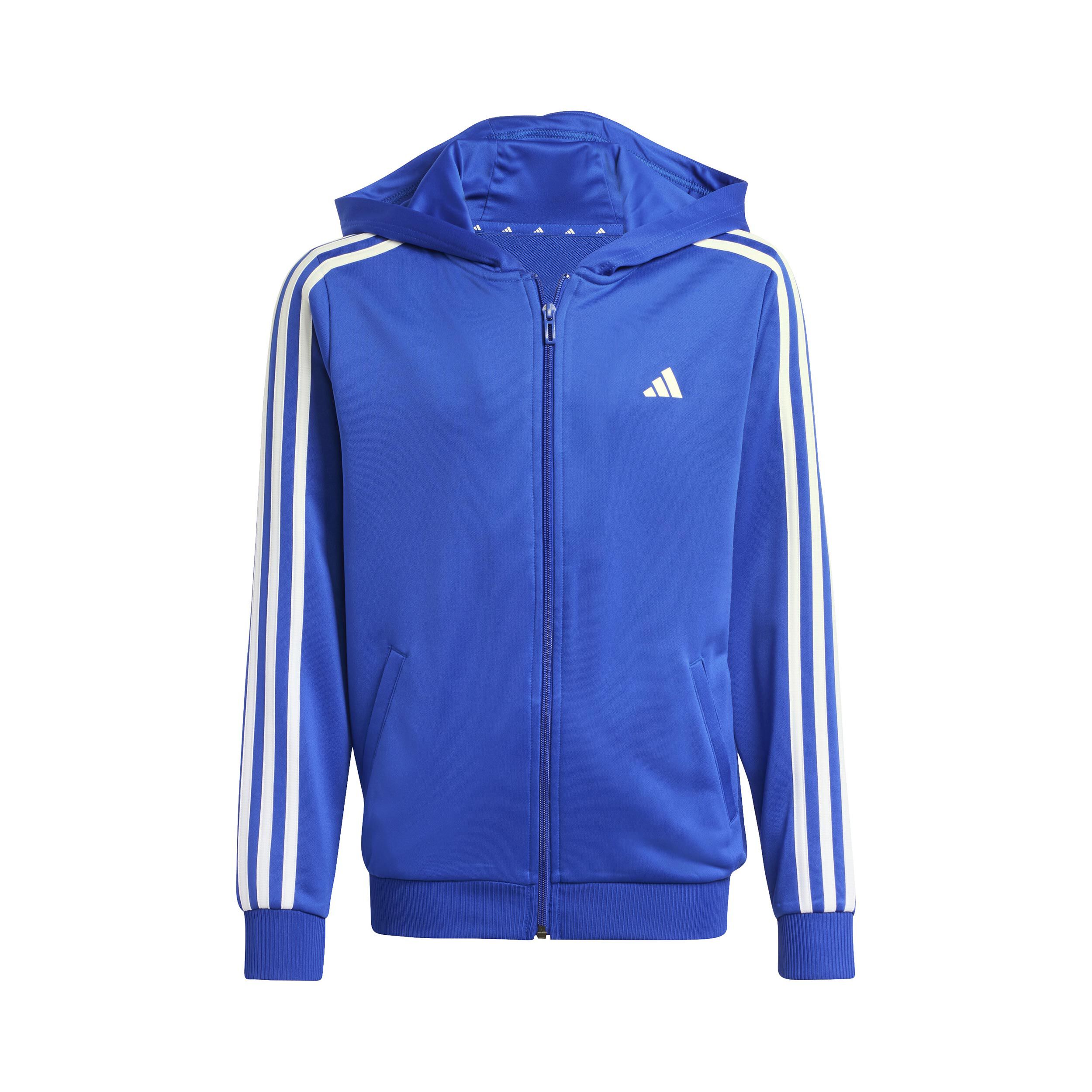 adidas Training Essentials 3 Stripes Sweatjacke Kinder Blau WeiB online kaufen Tennis Point AT