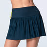 Racer Rib Pleated Rock Damen - dunkelblau, gelb