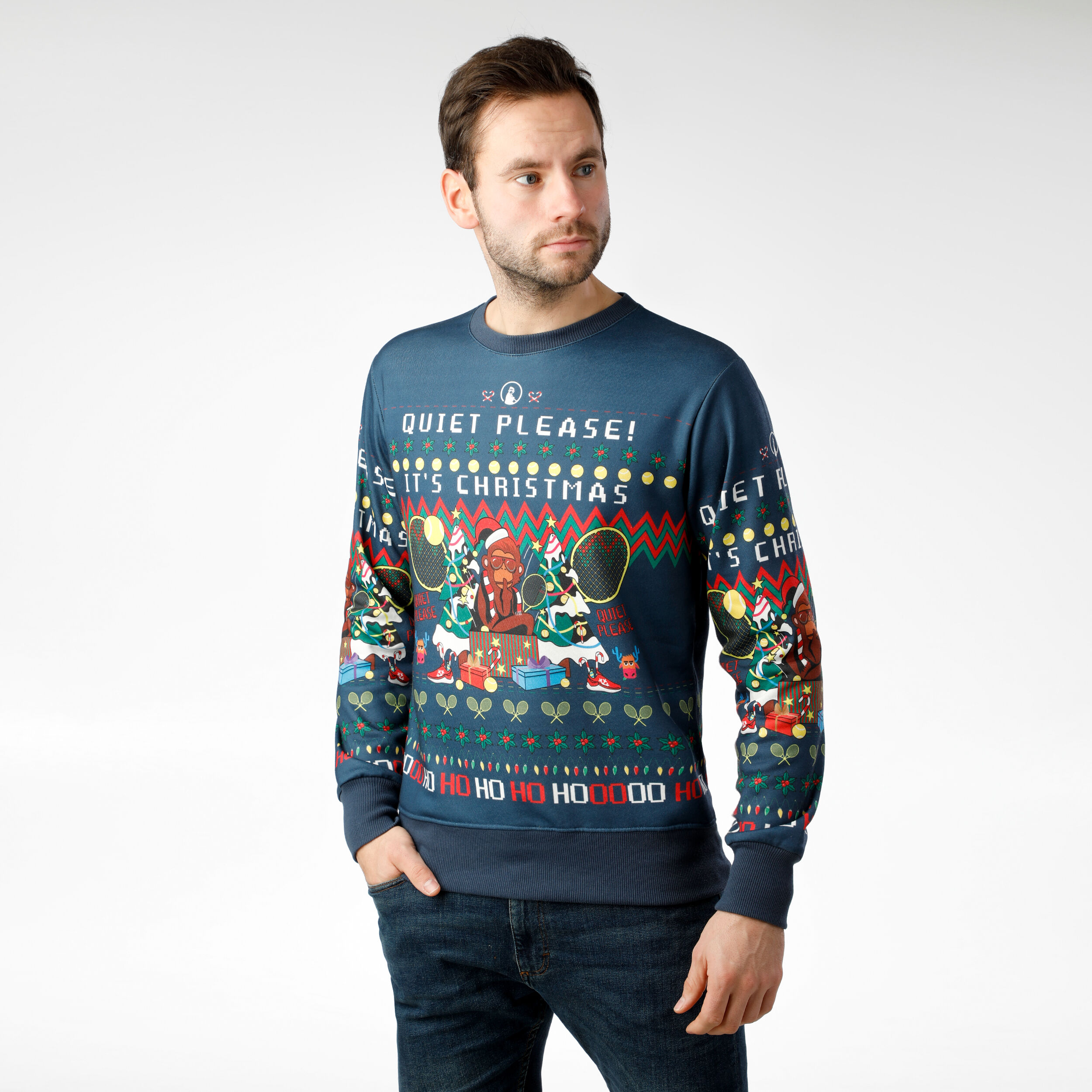 Quiet Please Ugly Christmas Sweatshirt Herren Dunkelblau Mehrfarbig online kaufen Tennis Point AT