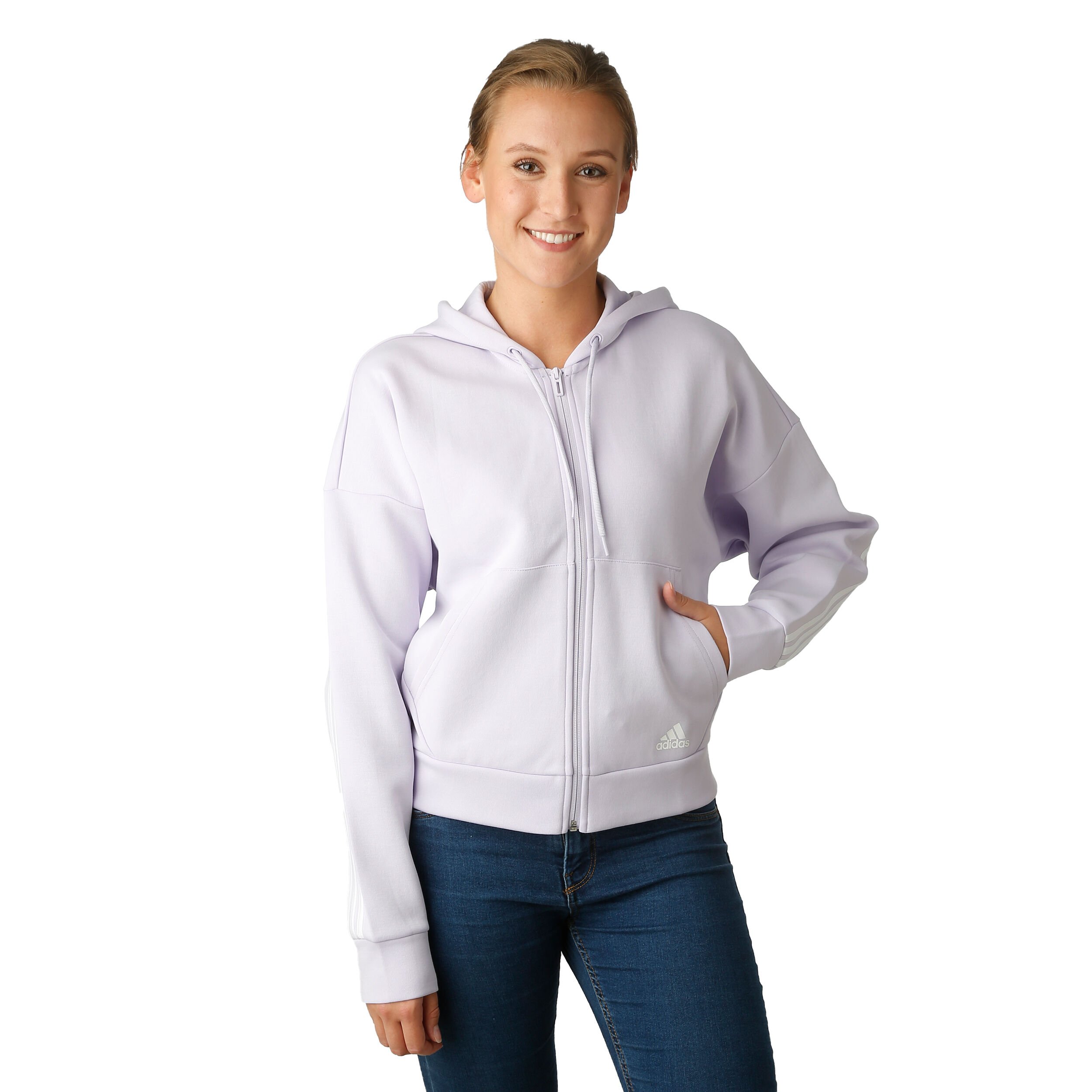 adidas Must Have 3 Stripes Sweatjacke Damen Flieder, Weiß Adidas Women Athletics Must Haves 3 Stripes Hoodie ab € 32