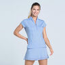 Swing Zip T-Shirt Damen-Hellblau