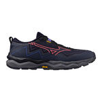 Mizuno Laufschuhe Mizuno Wave Daichi 9 GTX               Trailschuh Damen-dunkelblau, neonrot