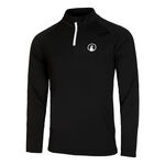 Quiet Please Tennisbekleidung Quiet Please Big Serve 1/4 Zip Longsleeve Herren-Schwarz,Wei&szlig;