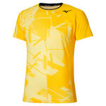 Mizuno Tennisbekleidung Mizuno Daybreakers Shadow Graphic T-Shirt Herren-gelb