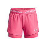 Under Armour Bekleidung Under Armour Tech Play Up 2in1 Shorts M&auml;dchen-Pink,Wei&szlig;