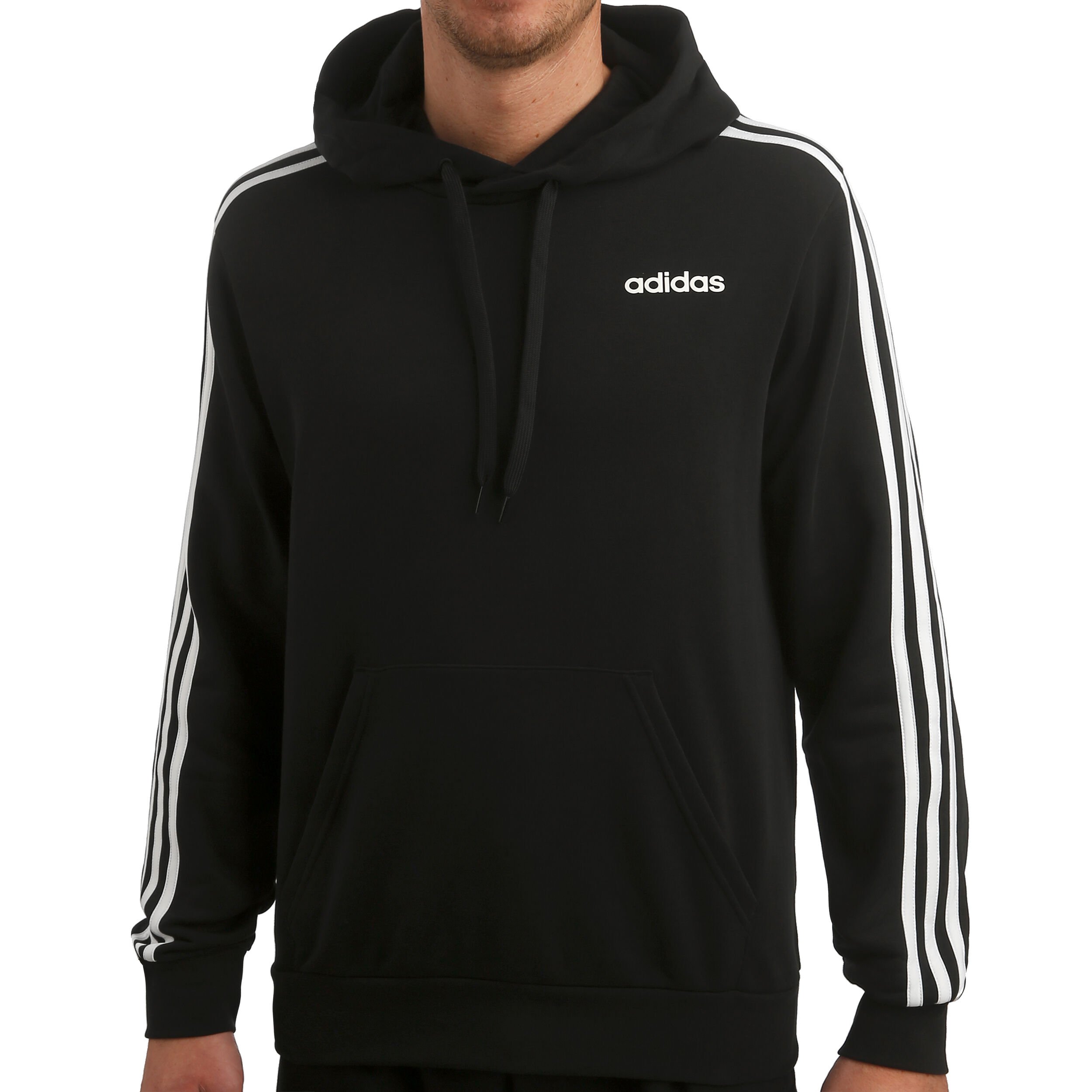 men's adidas essential 3 stripe pullover hoodie