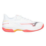 Mizuno Tennisschuhe Mizuno Wave Exceed Court Sandplatzschuh Damen-Weiß,Koralle
