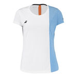 Babolat Bekleidung Babolat Play T-Shirt Damen-Wei&szlig;,Hellblau