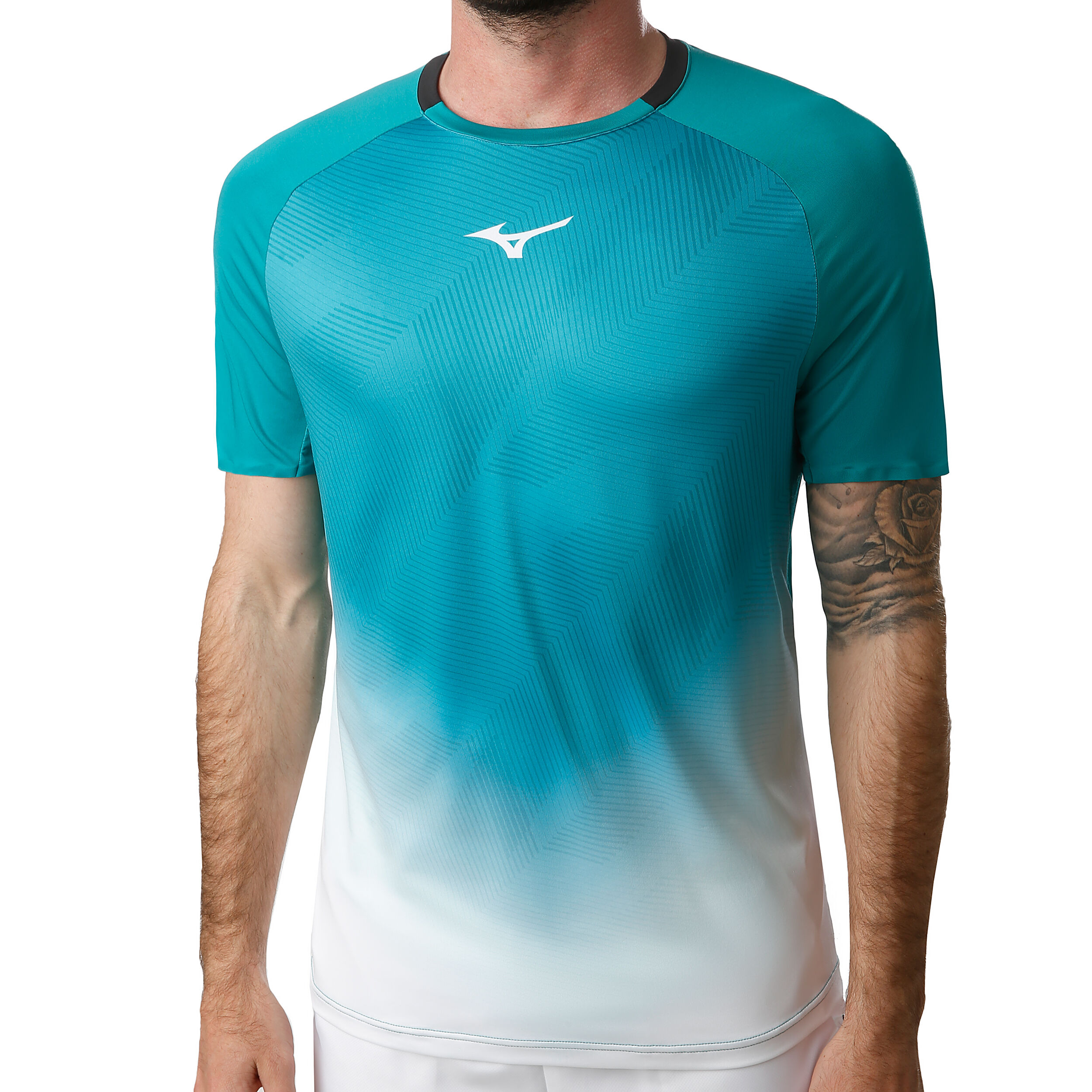 Mizuno Herren Shadow Graphic Tee  T-Shirt hellblau NEU 