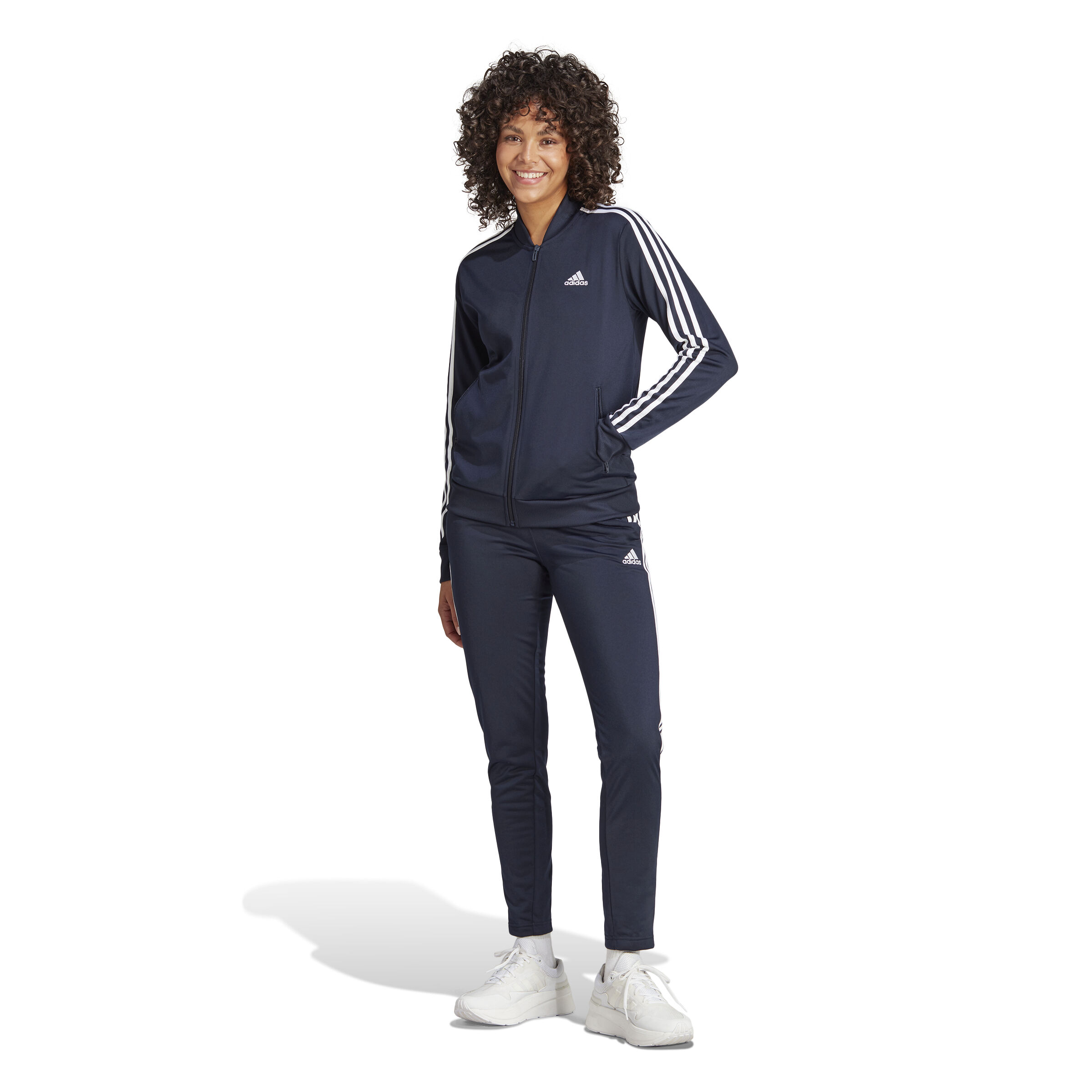 adidas 8 Stripes Trainingsanzug Damen Dunkelblau WeiB online kaufen Tennis Point AT