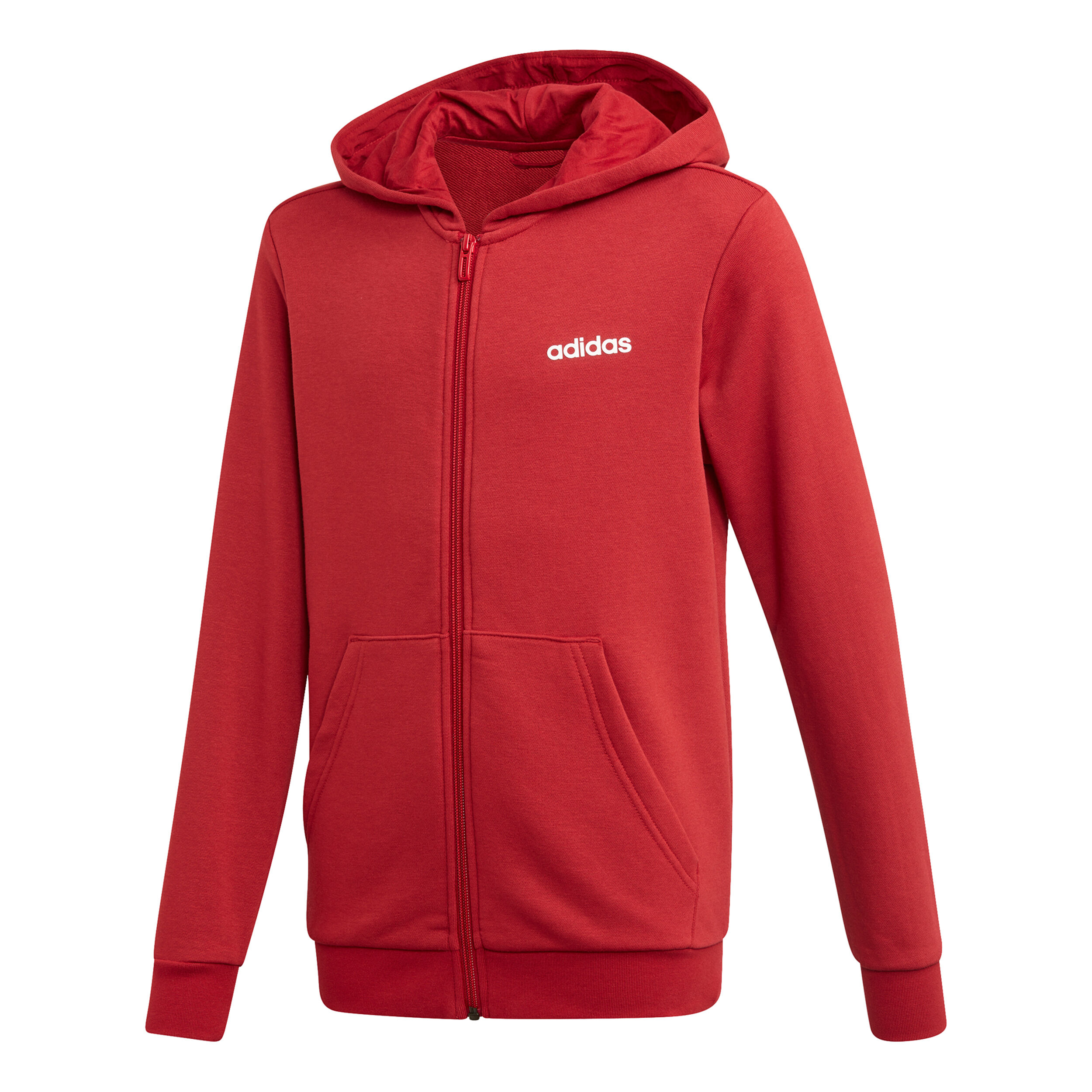 adidas Essentials Linear Sweatjacke Jungen Rot, Weiß adidas Essentials Linear Sweatjacke Jungen Rot, Weiß