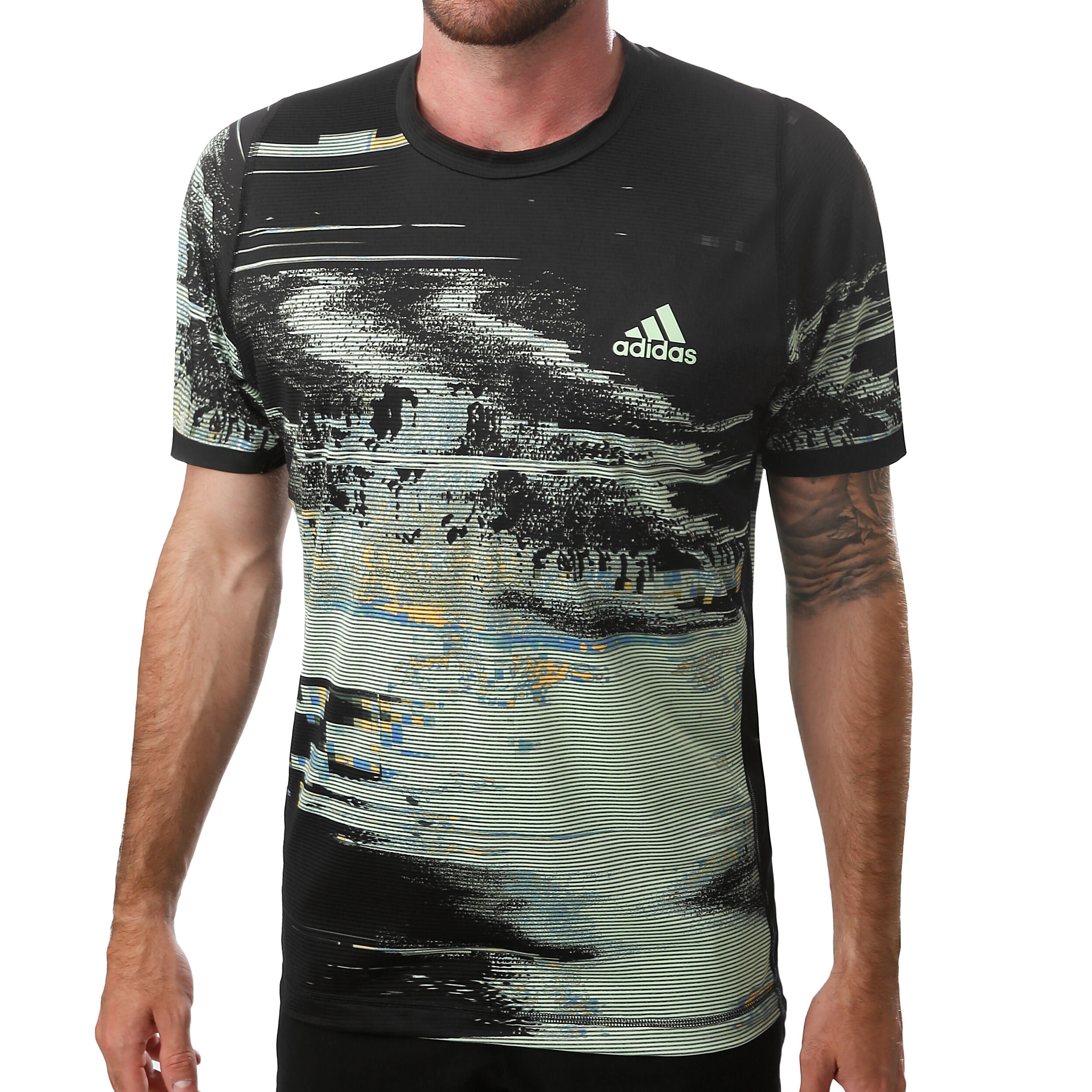 adidas New York Printed T Shirt Herren Schwarz, Hellgrün Herren T Shirt adidas Barricade Tee | Sportega.at