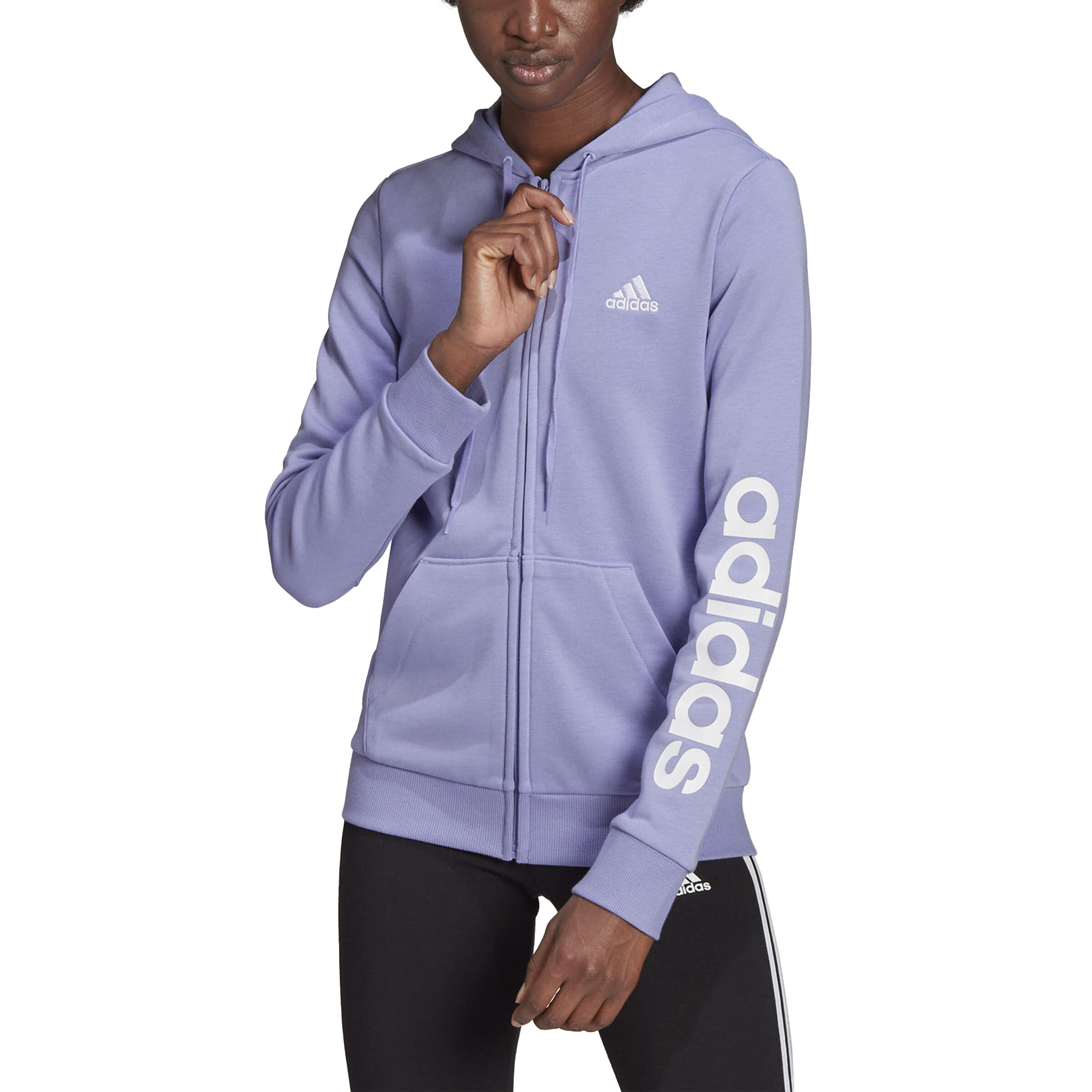 adidas Linear French Terry Sweatjacke Damen Lila online kaufen Tennis Point AT