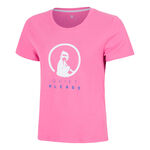 Quiet Please Bekleidung Quiet Please Trainings T-Shirt Damen - pink, wei&szlig;