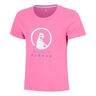 Trainings T-Shirt Damen - pink, wei&szlig;